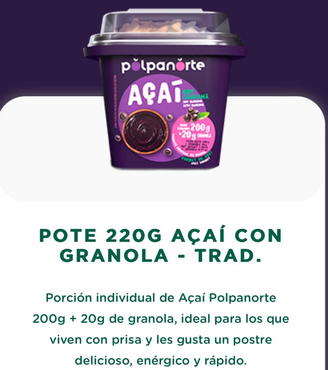 Açaí con Granola y Guaraná